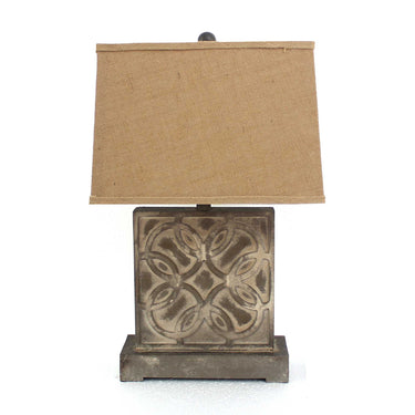 Brown Vintage with Khaki Linen Shade Table Lamp